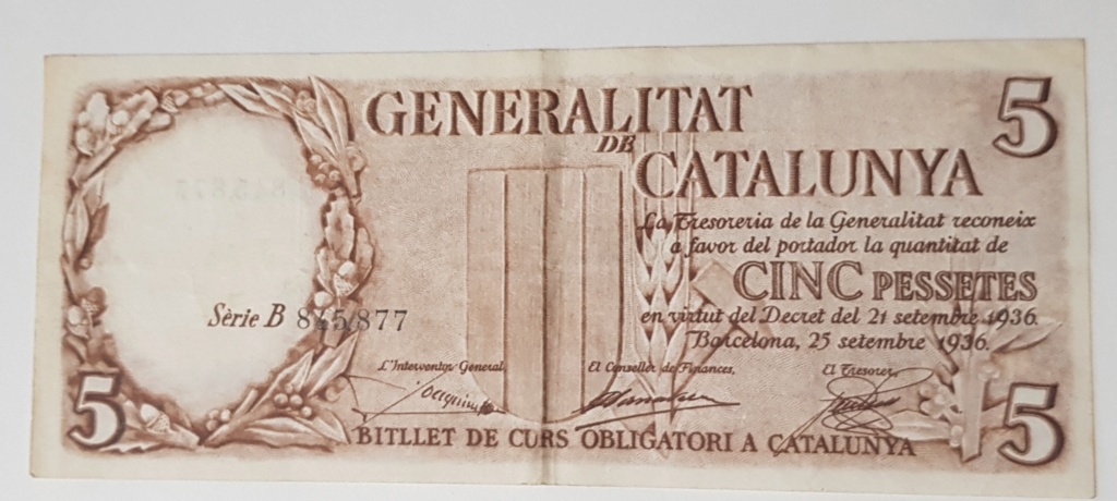 Generalitat - pesetas 1936 Generalitat 20200119