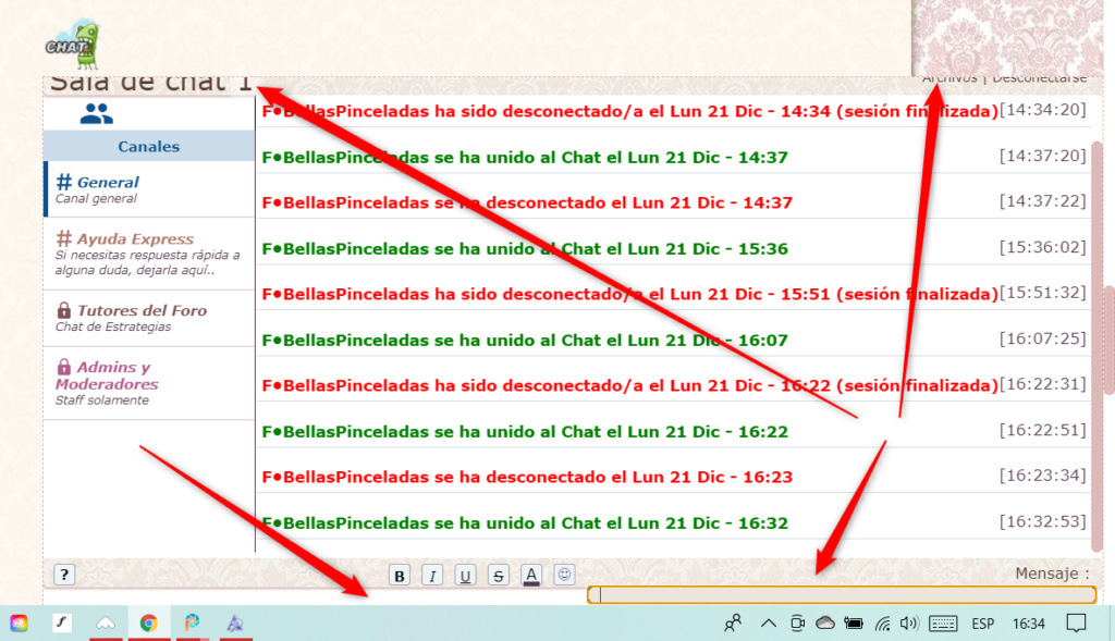 Chatbox desplegable y que se vea bien la zona de escribir, queda debajo de la barra de tareas 2020-135