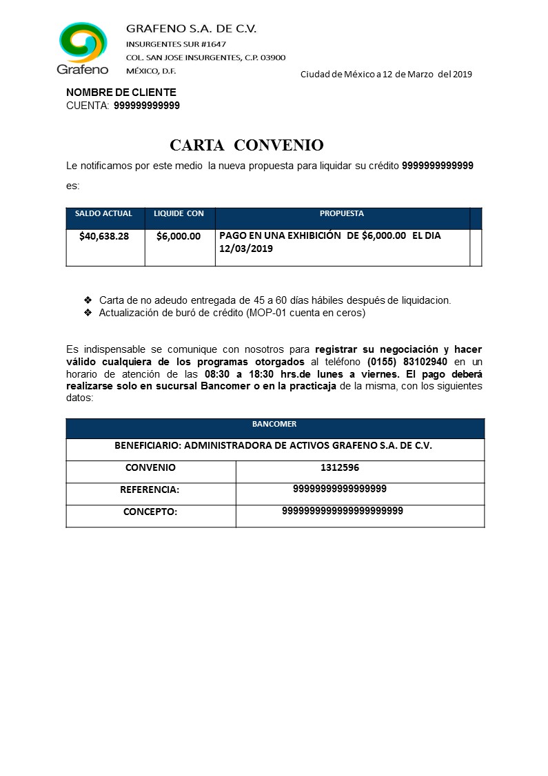 CARTA CONVENIO ¿VALIDA? Grafen11