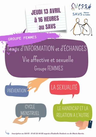 Jeudi 13 avril 16 h Temps d'information VIE AFFECTIVE ET SEXUELLE groupe FEMMES Copie_10