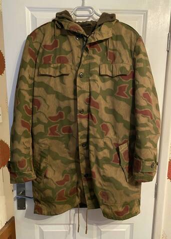 Vintage 1988 West German Military Border Guard Camo Parka Fleece Lined Large