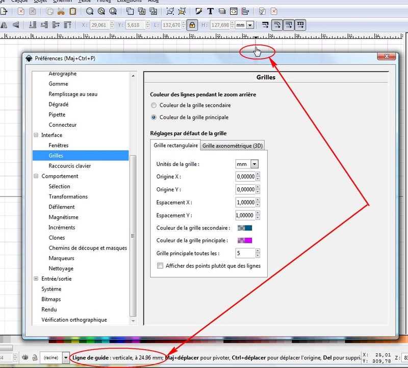 Le pas des règles pour poser les lignes repères sous Studio Config10