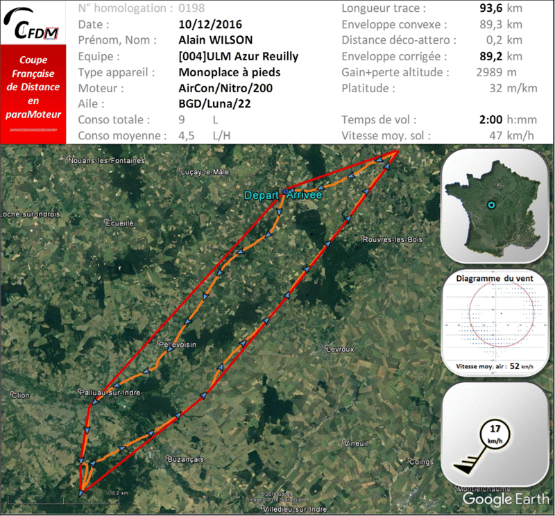 0198 - 10/12/16 - Alain WILSON - 89,2 km - homologué 22_fin95