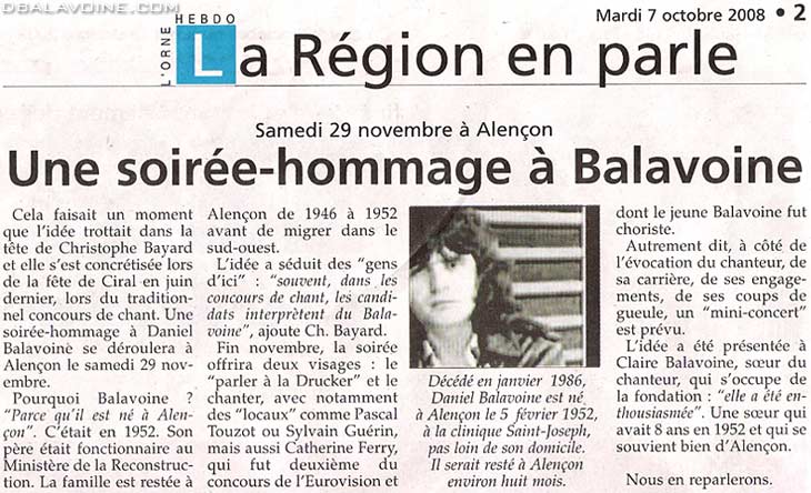 [29 novembre 2008] soirée spéciale Hommage Daniel Balavoine 20081010
