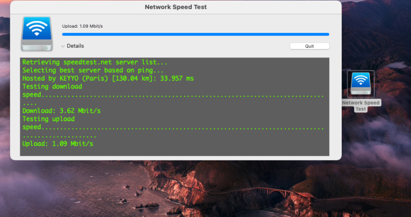 Network Speed Test Capt1143