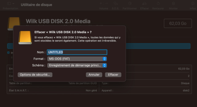 USB Windows 10 crée dans Ventura Capt1735