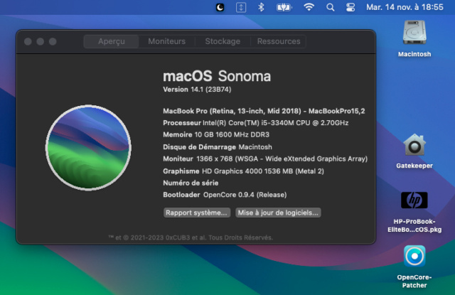 (Résolu) Sonoma 14.2 (23C5041e) / OPCLP 1.2.0 Capt2297