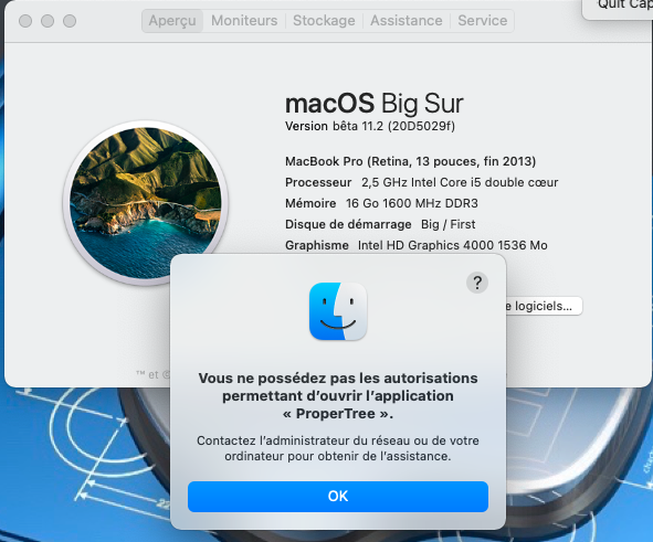 Attention !! Mise à jour beta macOS 11.1 Captu539