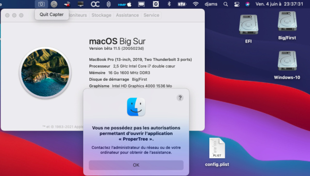 Attention !! Mise à jour beta macOS 11.1 Captu921
