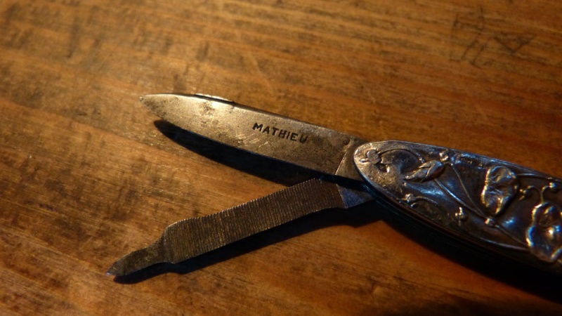 Petit couteau en argent art nouveau Mathieu chatelaine ... P1080223