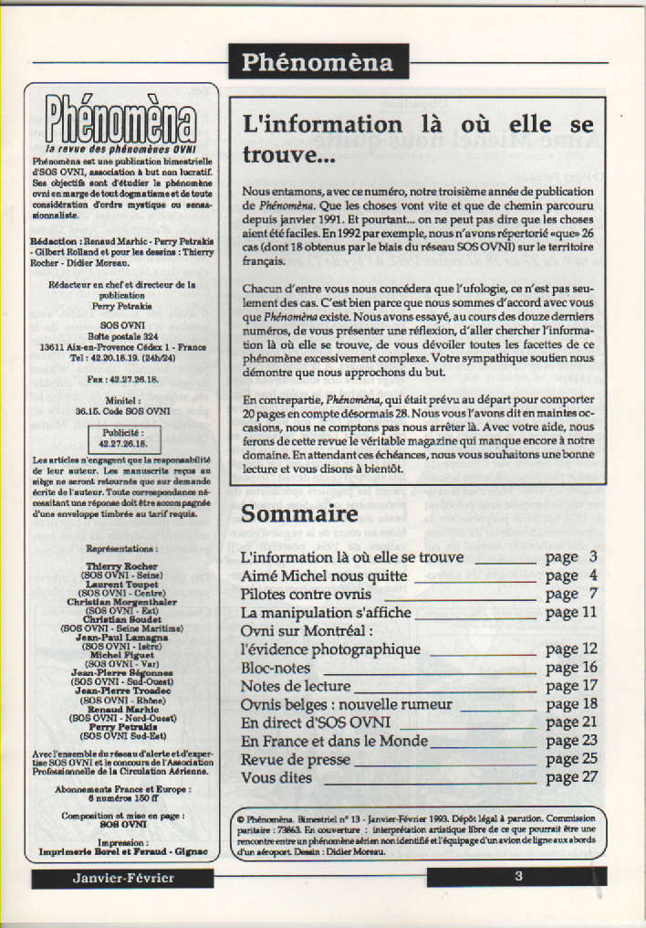 Phénoména n° 13 - Janvier-Février 1993 Phynom20