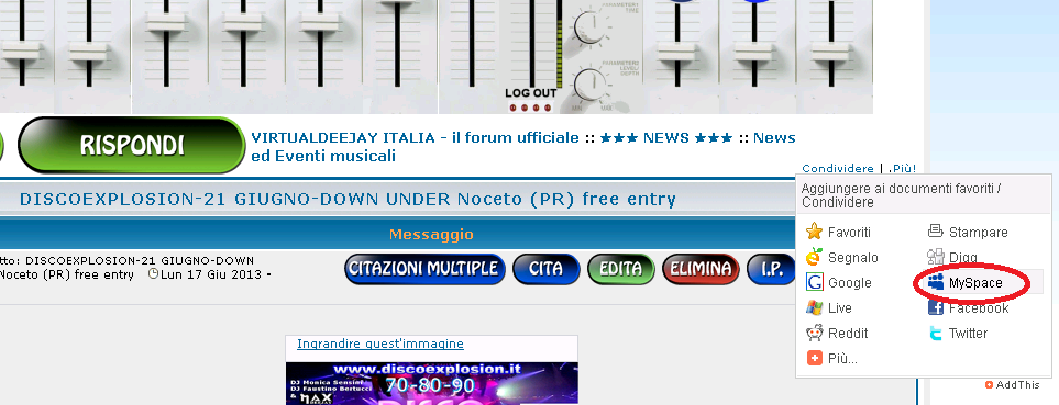 Bug nella condivisione degli argomenti su myspace Condiv13
