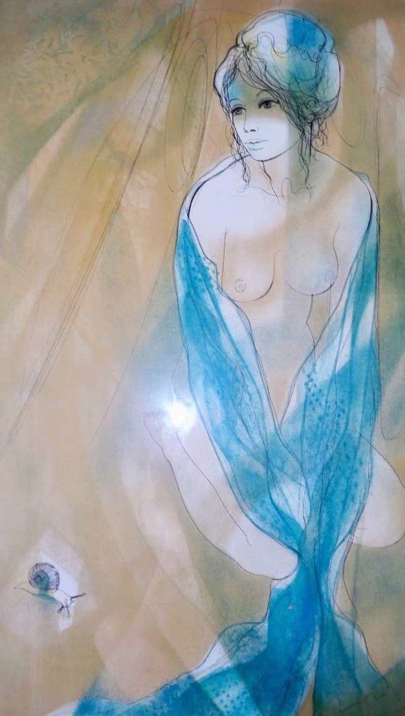 Lithographie signée représentant femme dénudée de Jean-Baptiste Valadié 24gk8q10