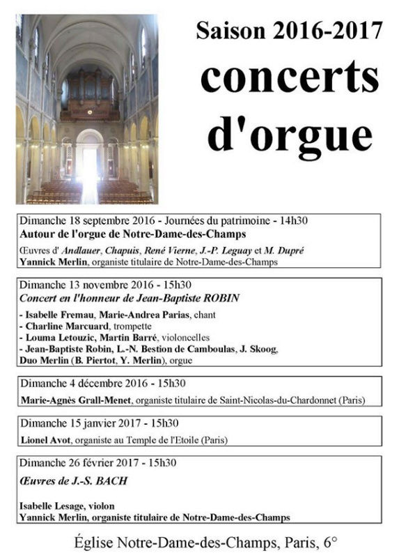 Les Concerts d'Orgue à Notre Dame des Champs Affndd10