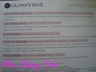 [Septembre 2012] Glossybox "September Issue" La_mis10