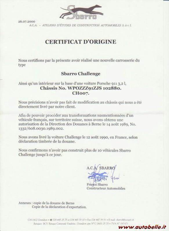 Sbarro Challenge Certif11