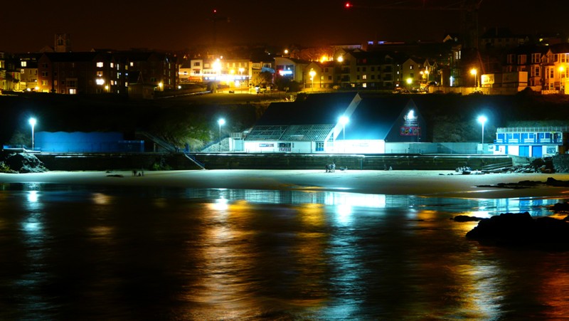 Newquay's Harbor by Night P1040117