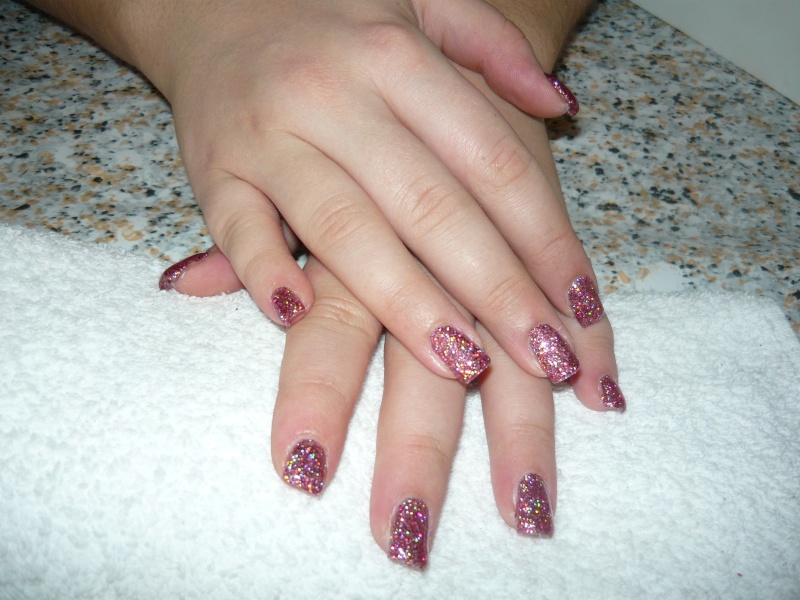 monocolore e french con glitter pink fantasy P1030214