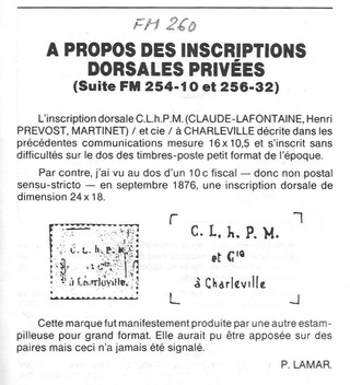 Inscription de contrôle Lafontaine sur fiscaux Fm_26011