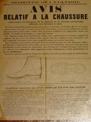 Rappel des réservistes en 1939, avis relatif à la chaussure entre 1890 et 1939. Brodeq10