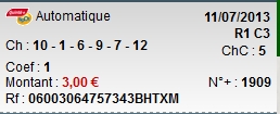 11/07/2013 --- CHANTILLY --- R1C3 --- Mise 3 € => Gains 0 € Screen40