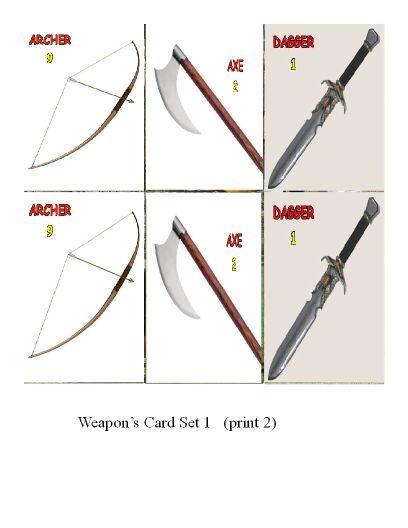 War of Barad'Dun Card Game. Weapon10