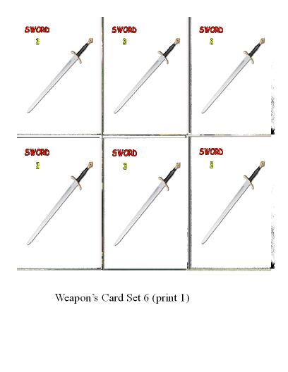 War of Barad'Dun Card Game. Weapon15