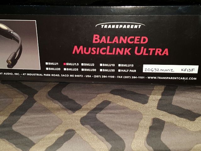 Transparent MusicLink Ultra mm2 XLR Cable, 1.5meter(Used) Tmusic11