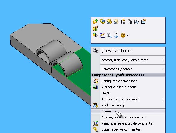 Faire un miroir d'une pièce avec Solidworks ? Sym610