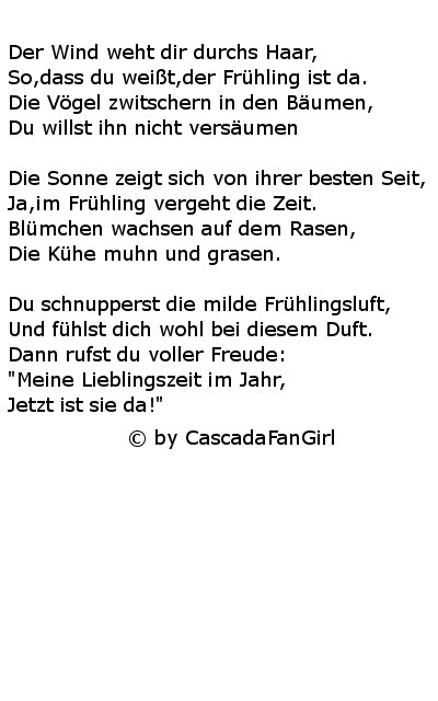 4 Gedichte(Frühling/Sommer/Herbst/Winter)