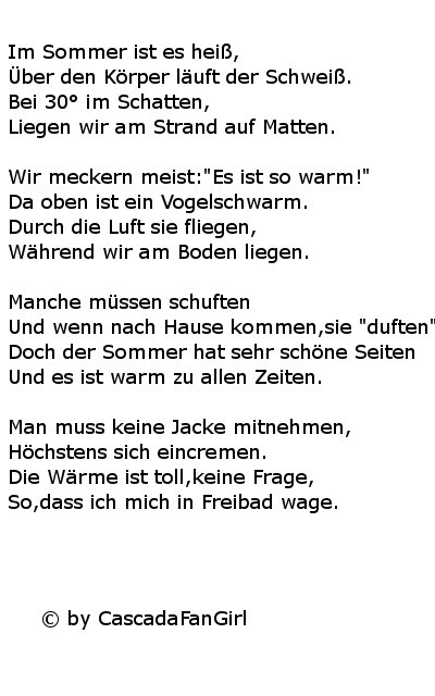 4 Gedichte(Frühling/Sommer/Herbst/Winter)