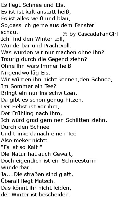 4 Gedichte(Frühling/Sommer/Herbst/Winter)