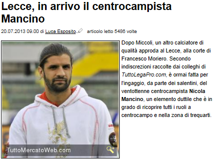 CALCIOMERCATO ESTIVO US LECCE (ESTATE 2013) - Pagina 13 Cattur21