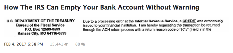 ZERO HEDGE - HOW THE IRS CAN EMPTY YOUR BANK ACCOUNT WITHOUT WARNING Screen50