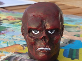 "Crâne rouge" - Création originale d'une tête P1070110