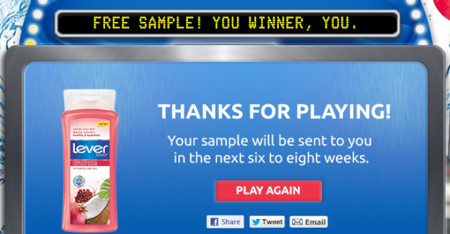 Lever 2000 Instant Win Game: 20,000 Free Samples and Coupons Leve10