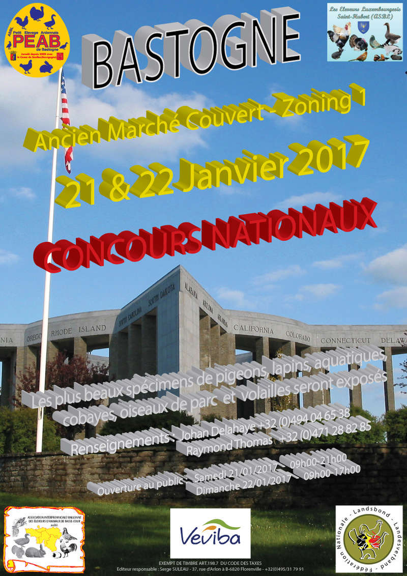 Bastogne ( Belgique) concours nationaux  21 et 22 janvier 2017 Affich10