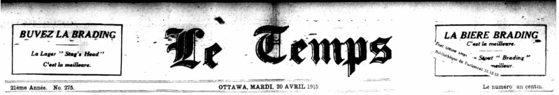 La bière Budweiser était vendue au Canada en...   1915!!! Entete10