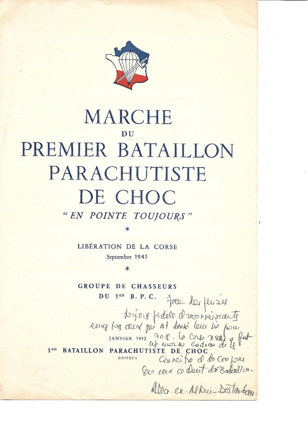 Recherche sur le bataillon de choc arrivé en Corse en 1943 , sous les ordres du commandant l'Herminier Chant_16