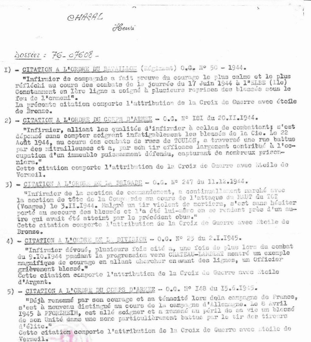 LES DÉCORATIONS, MEDAILLES ,  AU CHOC 1943-1945. Citati16