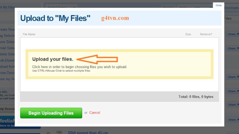 Hướng dẫn Upload file lên Mediafire Upload11