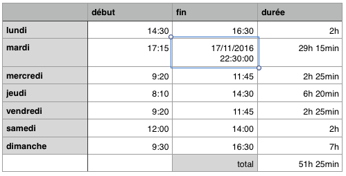 Numbers - Formule dans Numbers pour une durée _copie18