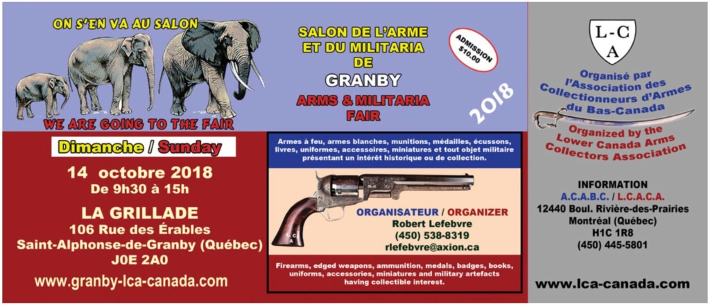 Salon de l'arme et du militaria de Granby dimanche 14 oct. 2018. Granby10