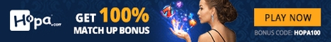 Hopa Casino 100% Match Bonus Plus 100 Free Spins NetEnt Microgaming Hopaca10