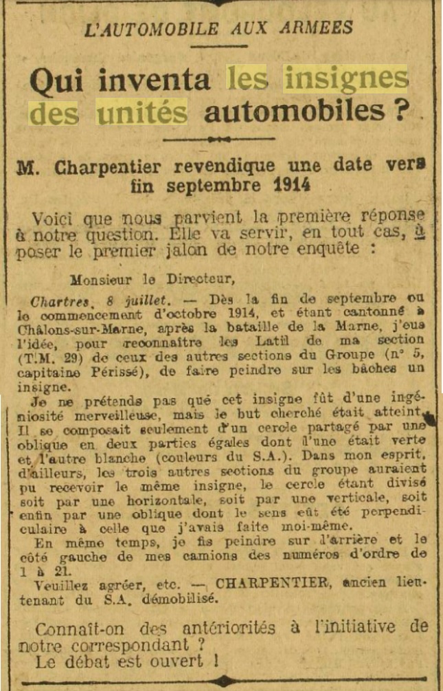 Exposition des insignes automobiles de 1919 19190710