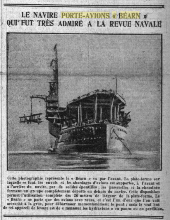 L'actualité du navire Béarn au travers de la presse 19280717