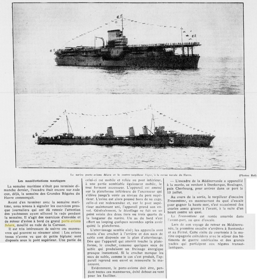 L'actualité du navire Béarn au travers de la presse 19280725