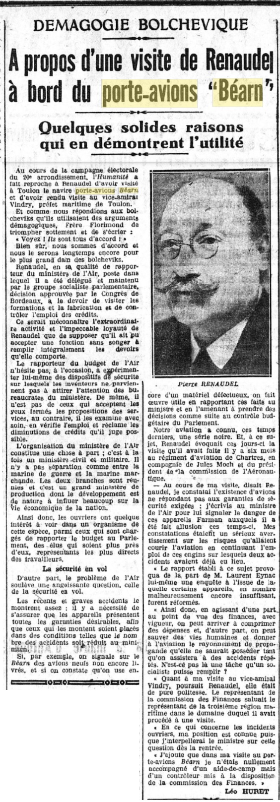  L'actualité du navire Béarn au travers de la presse (années 30 à 35) - Page 2 19301020