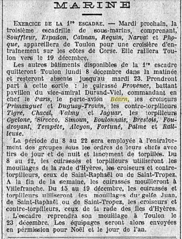  L'actualité du navire Béarn au travers de la presse (années 30 à 35) - Page 2 19301210