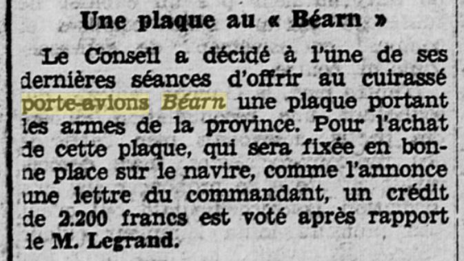  L'actualité du navire Béarn au travers de la presse (années 30 à 35) - Page 2 19301212